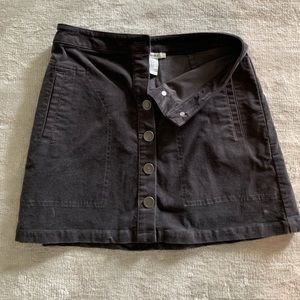 Button corduroy mini skirt